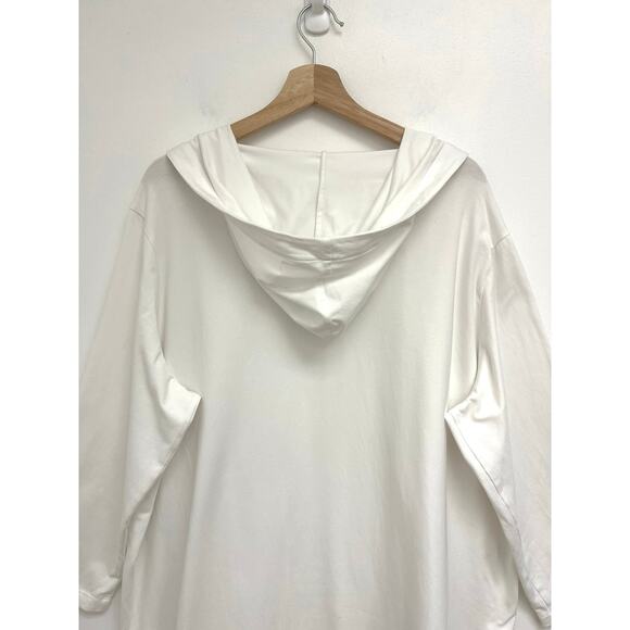 Eileen Fisher Coastal Organic Cotton Hooded Open Front Lightweight Sweatshirt 2X - Picture 4 of 9